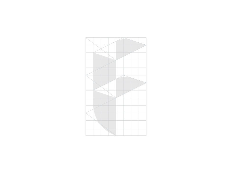 F branding grid identity illusion logo mark optical