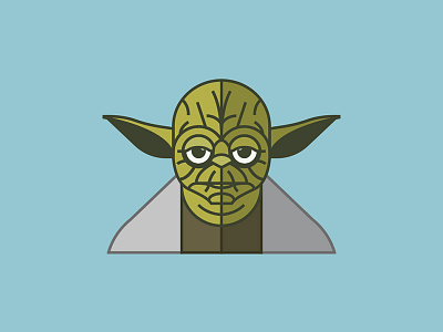 Yoda flat illustration lines star wars yoda