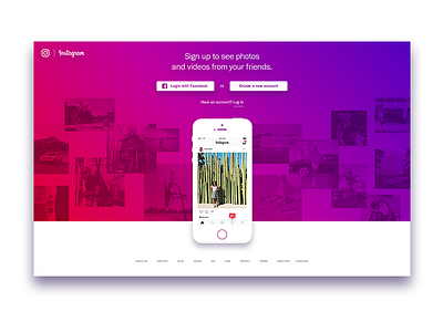 Instagram Landing Page Redesign gradient instagram landing page redesign ux web design