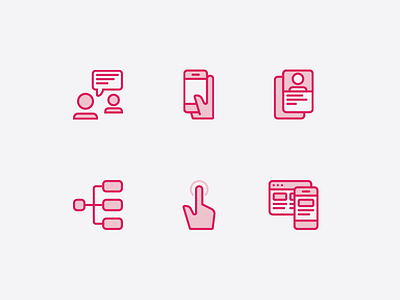UX Icons icons interview mobile persona phone prototype tap user flow ux