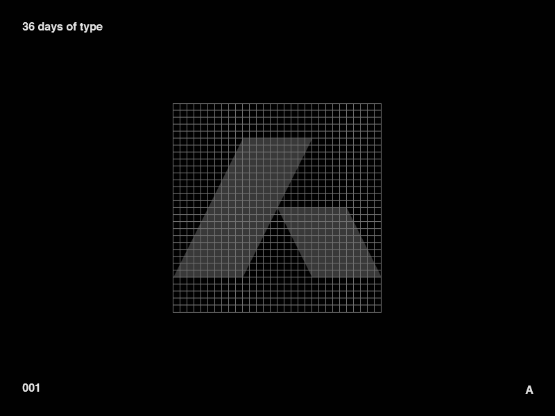 36 days of type - A 36 days of type 36daysoftype grid letter type typography