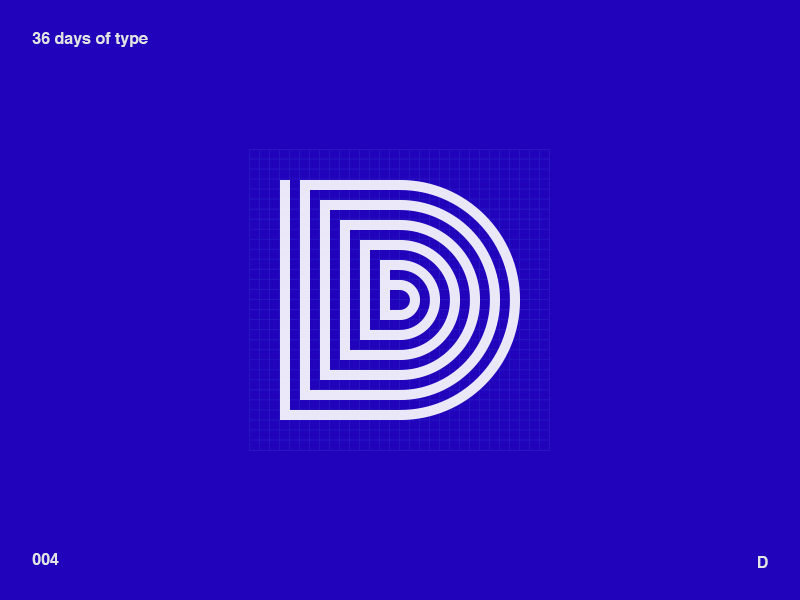 36 days of type - D 36 days of type 36daysoftype grid letter type typography