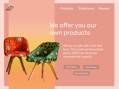 Furniture website interface