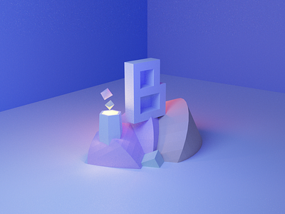 36 Days Of Type - B 36days 36daysoftype 3d blue design light minimal type typography