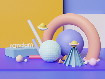3D Blender 3d abstract blender clean color colours design illustration minimal render soft typo typography