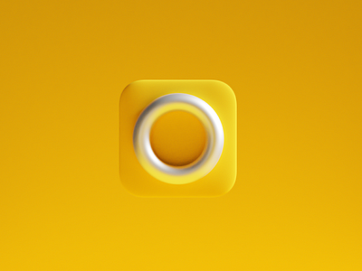Over app icon 3d app blender branding clean clean design color design minimal over render yellow