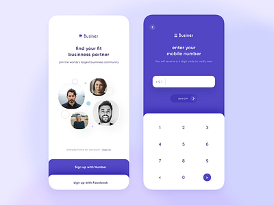 sign up with number 001 app dailyui design mobile signup ui