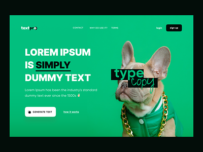 simply dummy text color design landing lorem ipsum minimal page text ui web