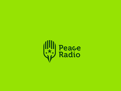 Peace Radio clean green icon logo minimal new peace