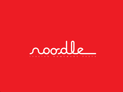 Noodle branding clean food italian logo minimal pasta red typo