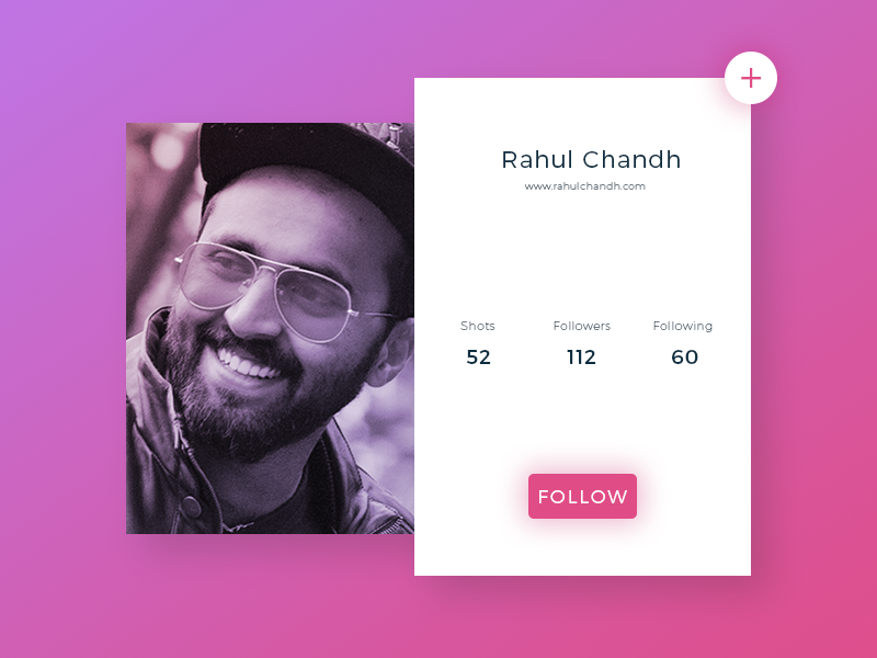 DailyUI #006 - User Profile by vivek unni on Dribbble