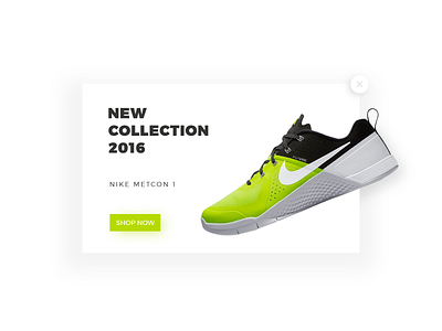 DailyUI #016 - Popup 016 dailyui green minimal modal new trial nike overlay popup premium