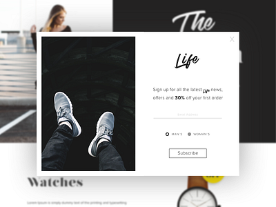 Popup "subscribe" cart colors design minimal popup subscribe type ui