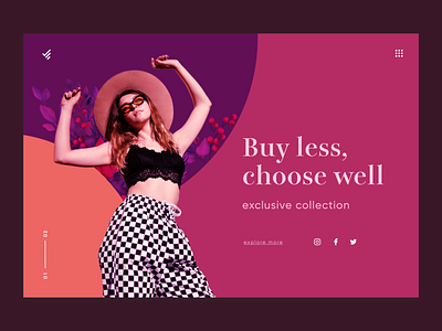 Web Fashion UI branding clean clothing color design fashion brand girl minimal typography ui web