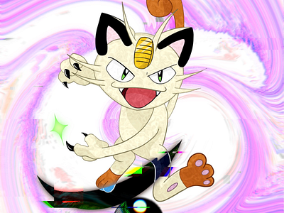 Meowth Illustration art cartoon design digital art illustration illustrator pokemon art visual design