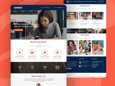 Enfant Design Landing page UI Design