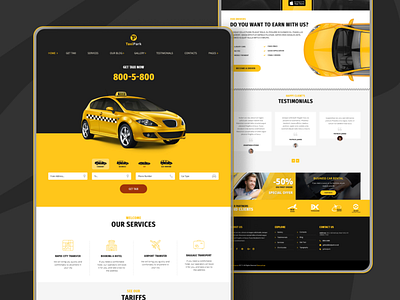 🚕 Taxi Park Landing page UI Design