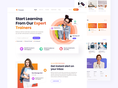 E.Course LMS Landing Page Redesign adobe xd course design elearning elementor elementor pro elementor pro figma graphic design learning learning management system lms mentor online learning student teacher ui ui design web design zoom