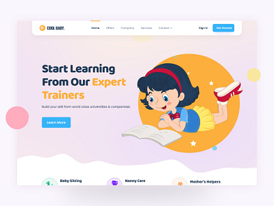 Cool Baby 👶 eLearning Lanidng Page Redesign child course e learning education home page homepage landing landing page landingpage learning management system learning platform lms mom mother online class online course online learning online school webdesign website