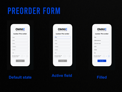 Preordering form app design design form design input field inputs marketing marketing design mobile app design order preorder states ui ui design uidesign