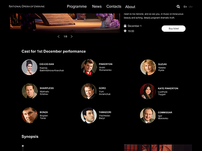 Theatre website cast design design persona ui ui design web