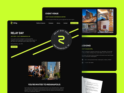 Relay Day website landing page relay relay day relay design webdesign website design