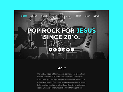 The Lasting Hope - Band Website band haydmills jesus mills digital onepage pop rock rock n roll scroll sick design squarespace website