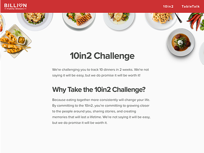 Billion Dinners "10in2" Campaign