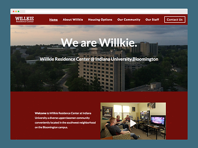 Willkie Residence Hall - Website Design indiana iu residence hall web design willkie