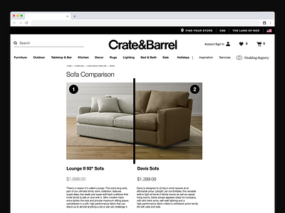 Couch Slider Feature for Crate and Barrel iu hcid