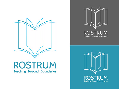 Rostrum - An Online Educational Platform branding design education logo flat illustration logo