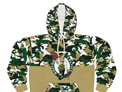 Boston Celtics Camouflage Hooded Sweatshirt apparel design celtics custom nba clothing fan gear mens clothing nba clothing nba gear nba streetwear nba sweatshirt