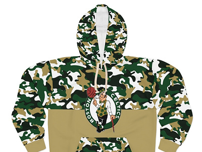 Boston Celtics Camouflage Hooded Sweatshirt apparel design celtics custom nba clothing fan gear mens clothing nba clothing nba gear nba streetwear nba sweatshirt