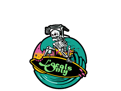 Locals Only   Skeleton Surfer