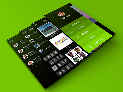 Spotify iOS Redesign album chat green interface ios itunes music player settings song spotify ui
