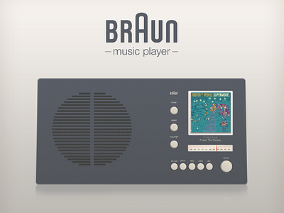 Braun Music Player Concept bluetooth buttons dieter rams interface music player ui
