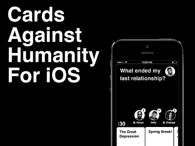 Cards Against Humanity for iOS cards against humanity fun game helvetica interface ios ui ux