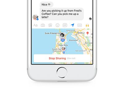 Live Location facebook location sharing meet up messaging