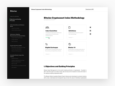 Cryptoasset Index Reader for Web crypto cryptocurrency digital assets product design ui ux