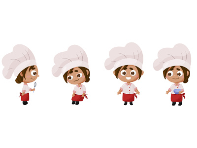 Little chef character character design chef chibi children book illustration concept concept list cook flat girl illustration vector