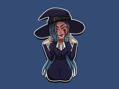Witchtober 2021 - p.4 black blood character design girl illustration witch