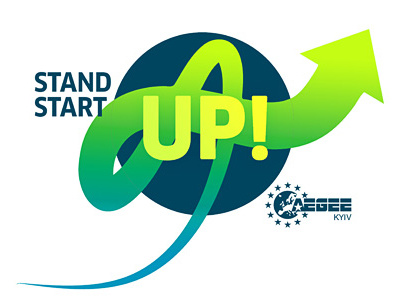 Stand Up, Start Up! logo startup typography