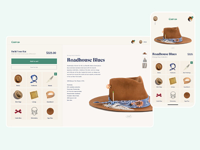 Canvas - Bespoke Hats Concept app branding design ecommerce flat graphic design minimal ui web