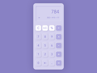 Daily UI 004 - Calculator Design Neumorphism