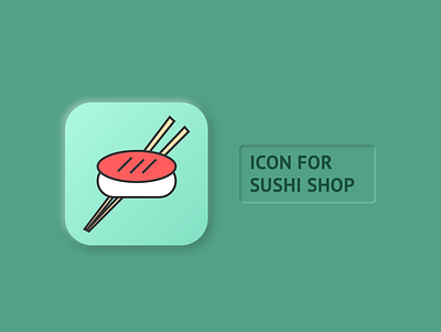 Daily UI 005 - App Icon for a Sushi Shop app art branding dailyui dailyuichallenge design graphic design minimal ui ux