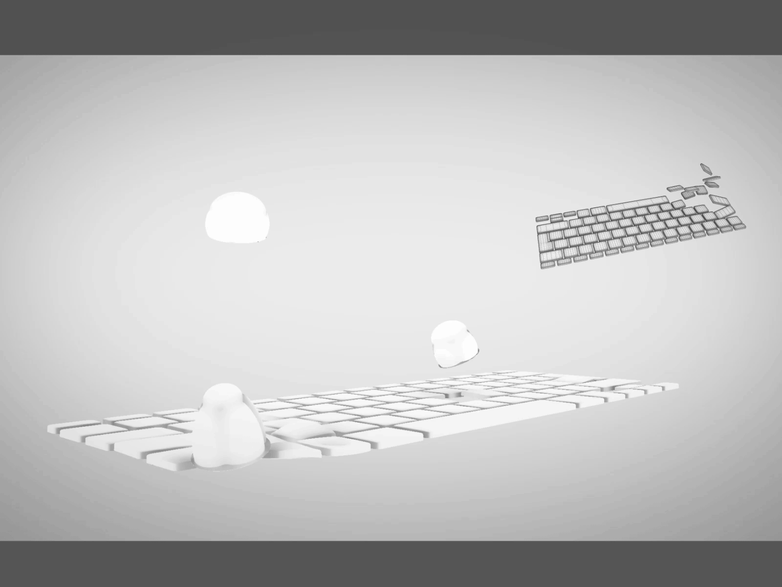 Flying Keyboard 3d 3d animation dynamics maya