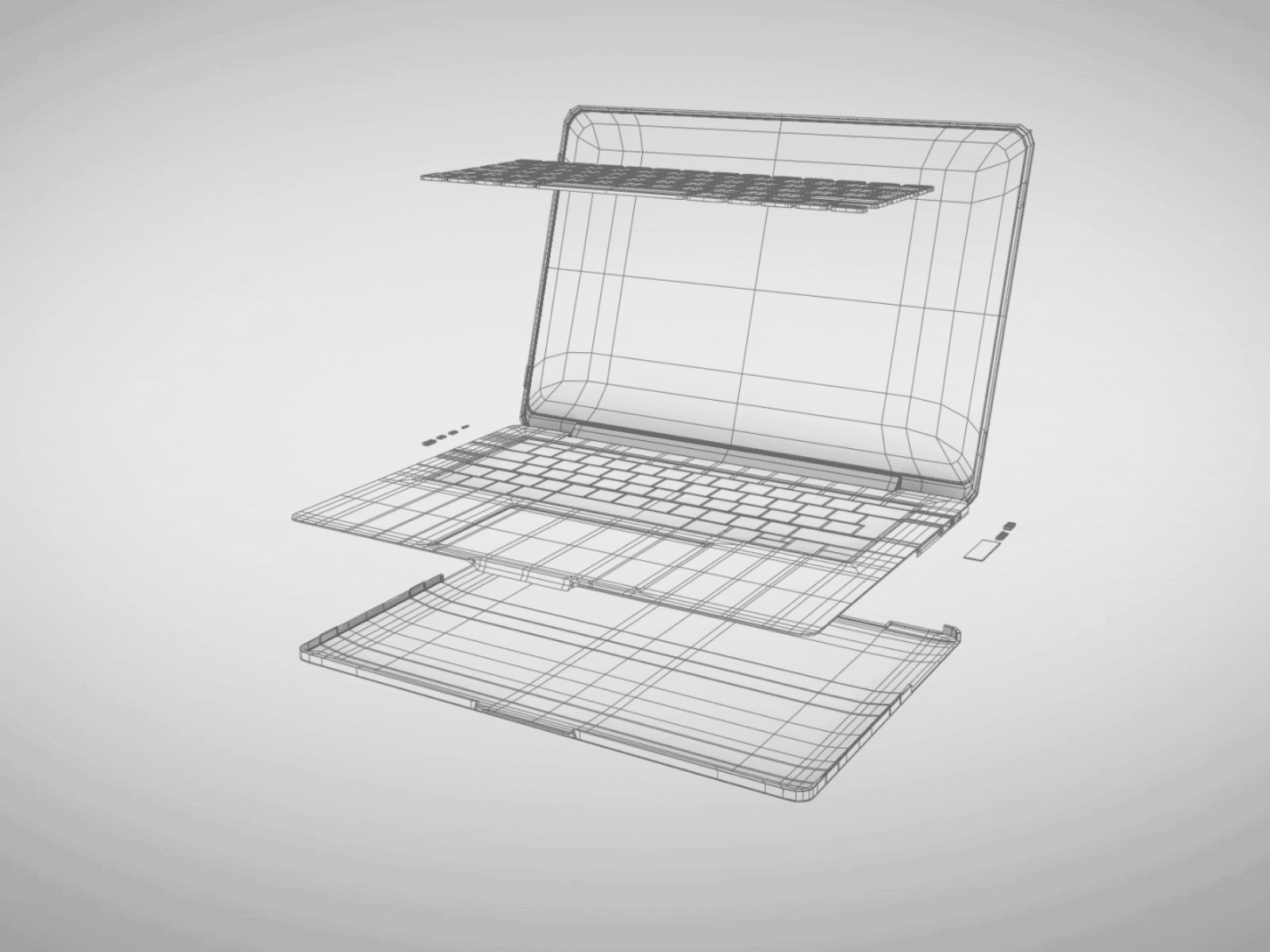 Laptop 3d 3d model 3d modeling animated gif gif laptop maya photoreal