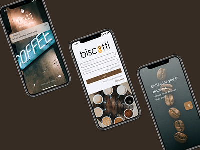 Coffee Shop Mobile Application - Login app branding design ui ux