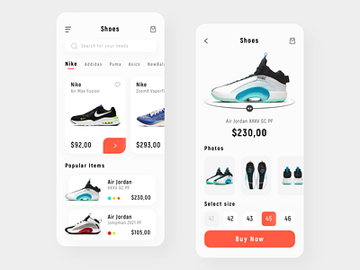 Shoes store app app app design application design ui ui ux ui design uidesign uiux