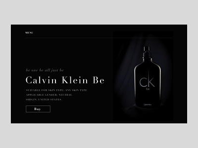 Calvin Klein Be design illustration ui ui design web website